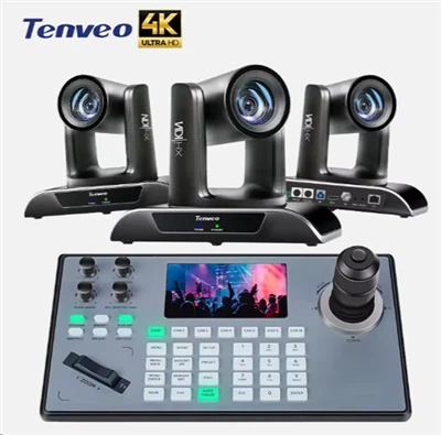 लाइव स्ट्रीमिंग के लिए ग्रुप किट 4K 30X ऑप्टिकल ज़ूम ट्रैकिंग PTZ कैमरा और कंट्रोलर