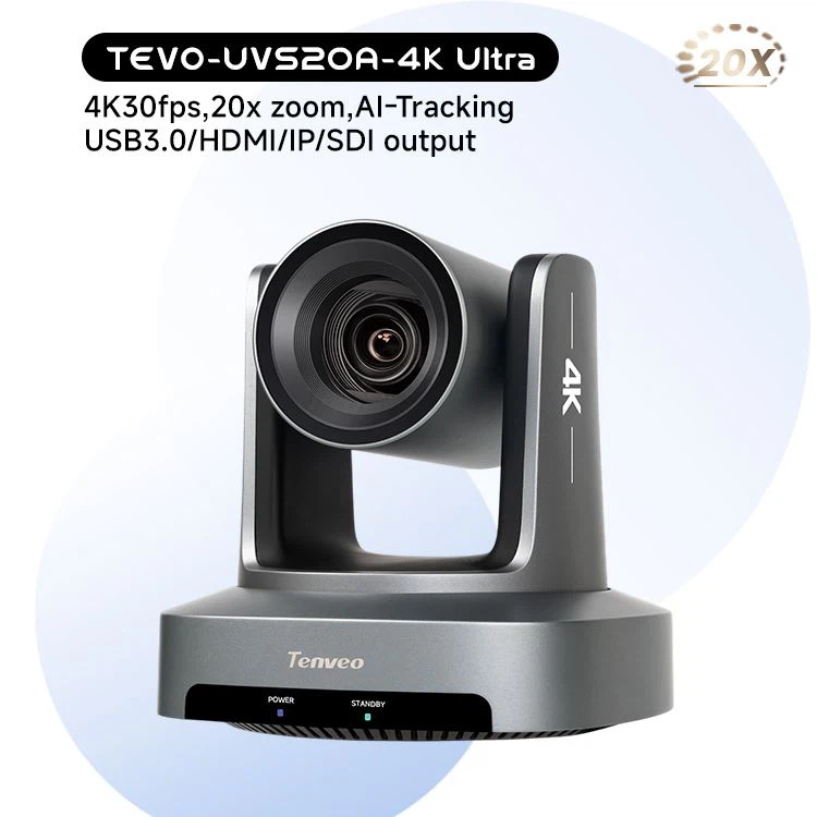 TENVEO 4K ऑटो ट्रैकिंग SDI USB IP 20X PTZ सम्मेलन कैमरा